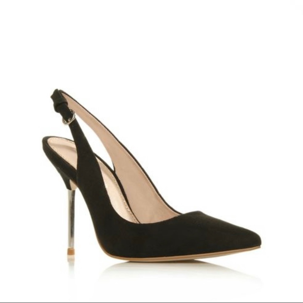 Black suede Kurt Geiger sling backs
